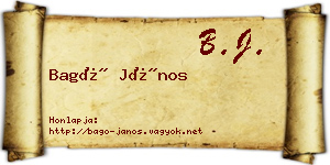 Bagó János névjegykártya