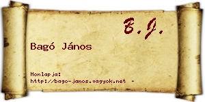 Bagó János névjegykártya