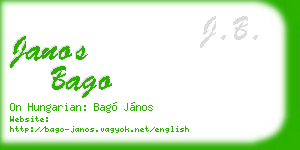 janos bago business card